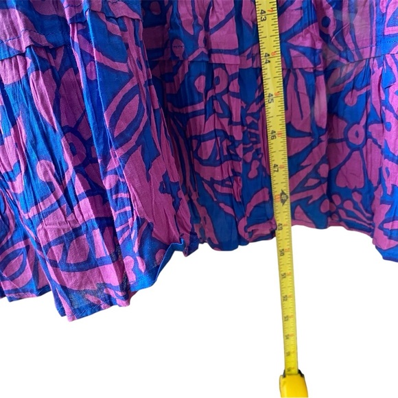 Soft Surroundings Pink Blue Sleeveless Scoop Neck Floral Midi Dress Size Medium - Picture 6 of 8